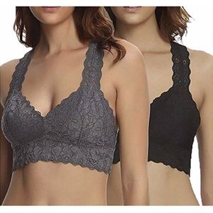 Lace bralette 2 pack grey/black / Size S